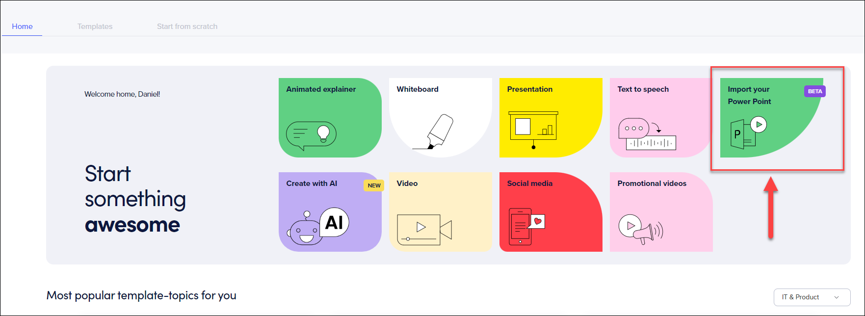 Importing a PowerPoint – MS Teams